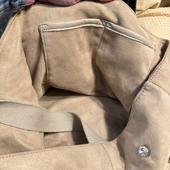 Anthropologie Rhinestone Studded Rivet Velvet Suede Satchel Tote Bag Slouch - Picture 9 of 9